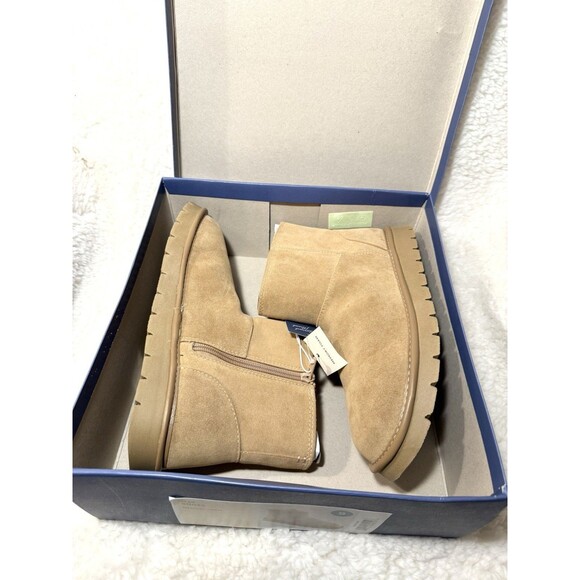 Women's May Boots Suede Booties with Memory Foam Insole - Universal Thread Tan 9 - Picture 6 of 7
